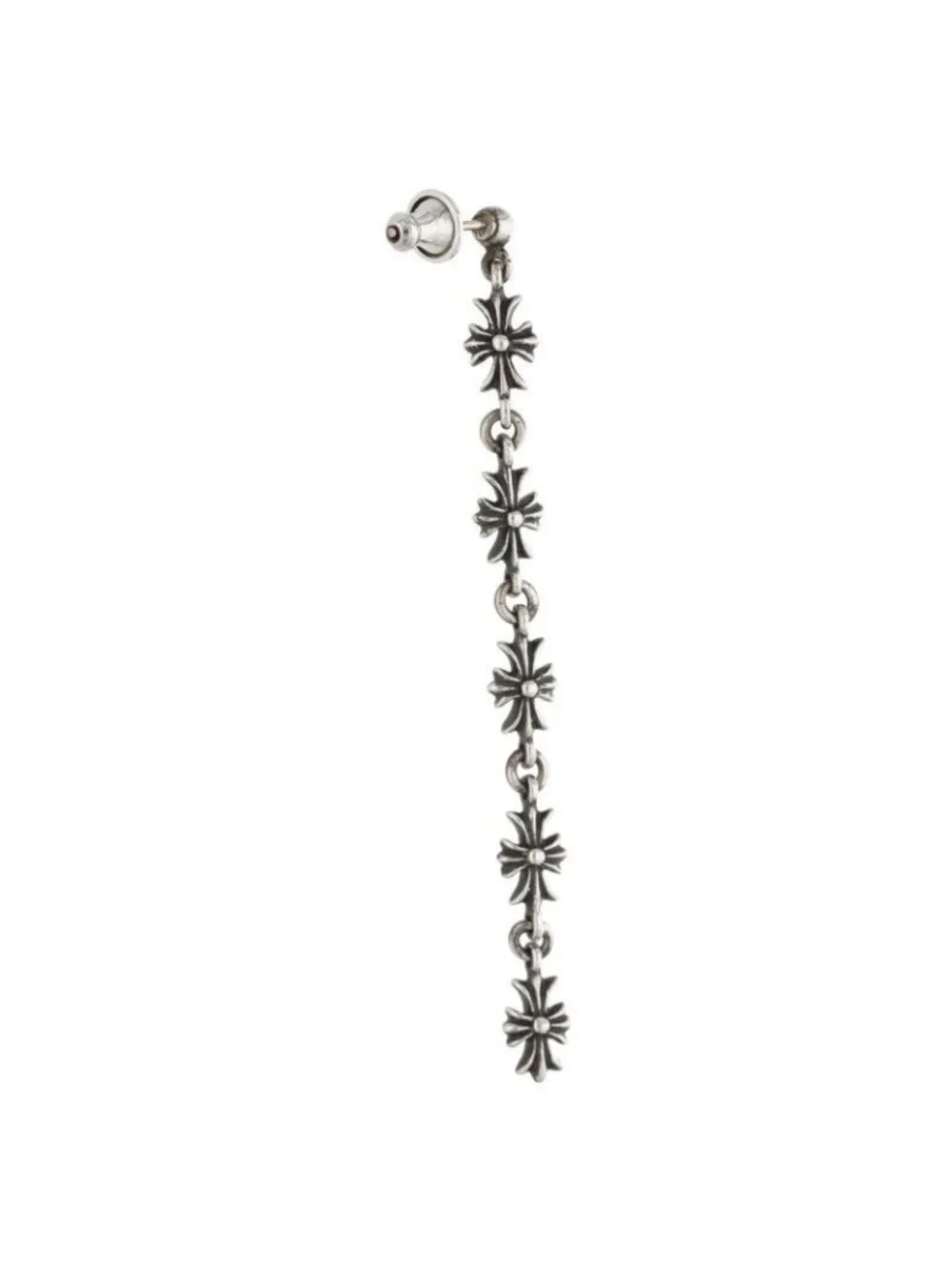 Chrome Hearts Tiny CH Pls 5 Ech Plus 5 Drop Silver Earrings